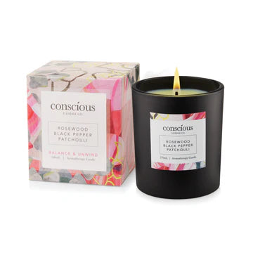 Rosewood Black Pepper Patchouli Aromatherapy Candle 300mL