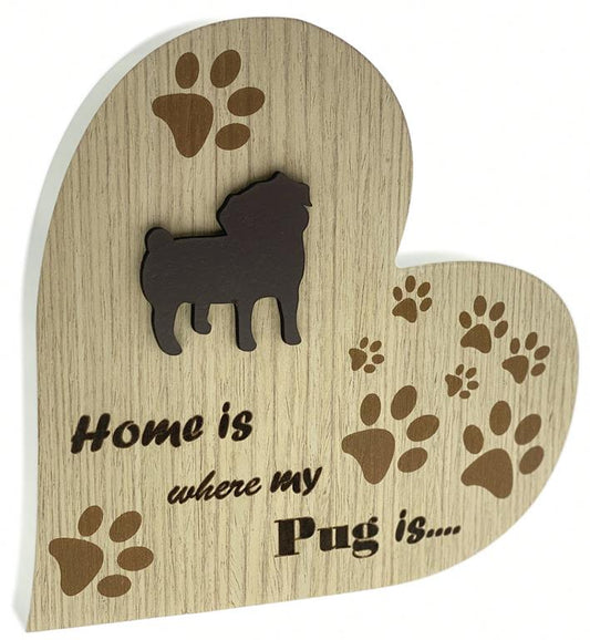 Dog Heart Plaque - Pug