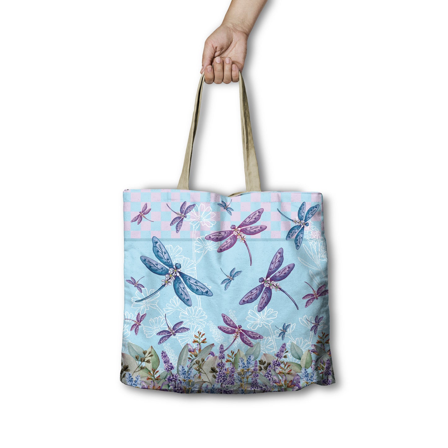 Lavender Dragonflies Shopping Bag