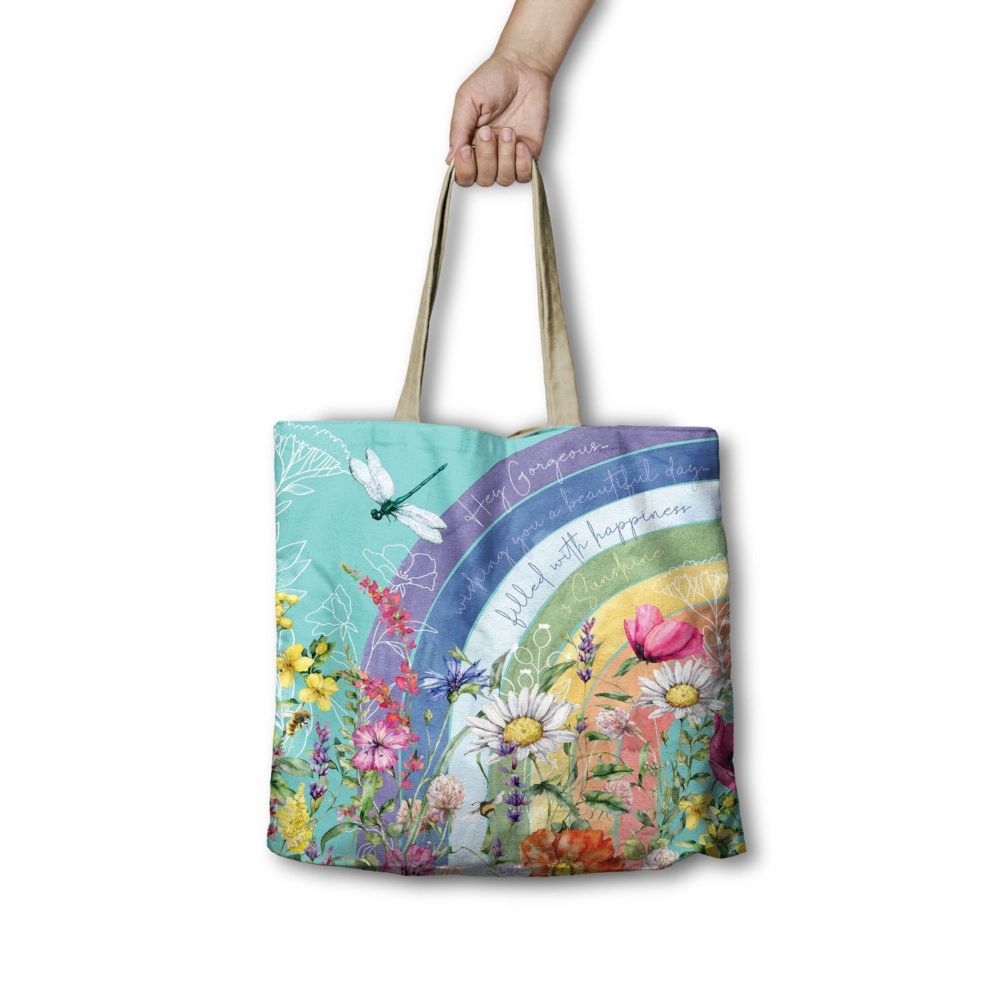 Rainbow Wildflower Shopping Bag