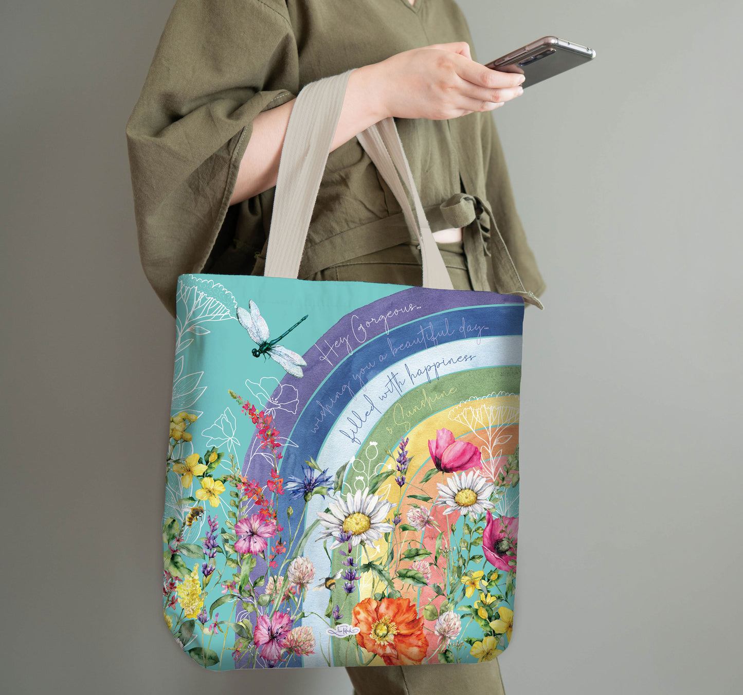 Rainbow Wildflower Shopping Bag