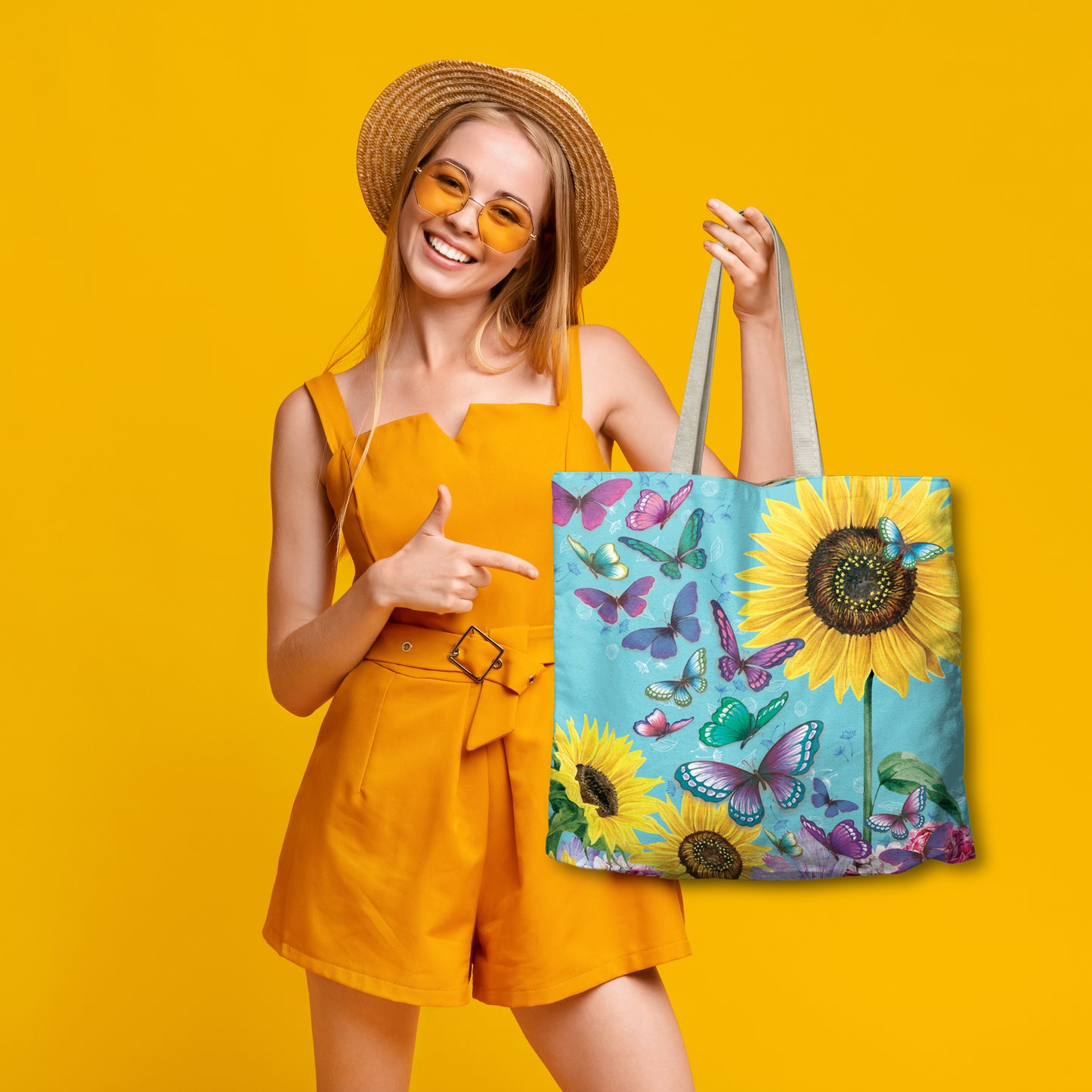 Sunny Butterflies Shopping Bag