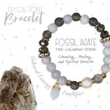 Crystal Point Bracelet - Fossil Agate